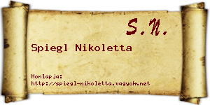 Spiegl Nikoletta névjegykártya
